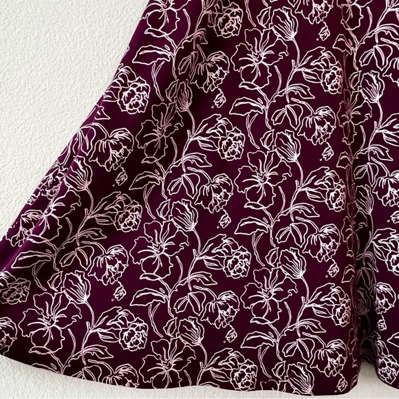 NWOT Pact Fit & Flare Midi Dress Looking Glass Floral Sangria  SZ XS - Picture 9 of 15